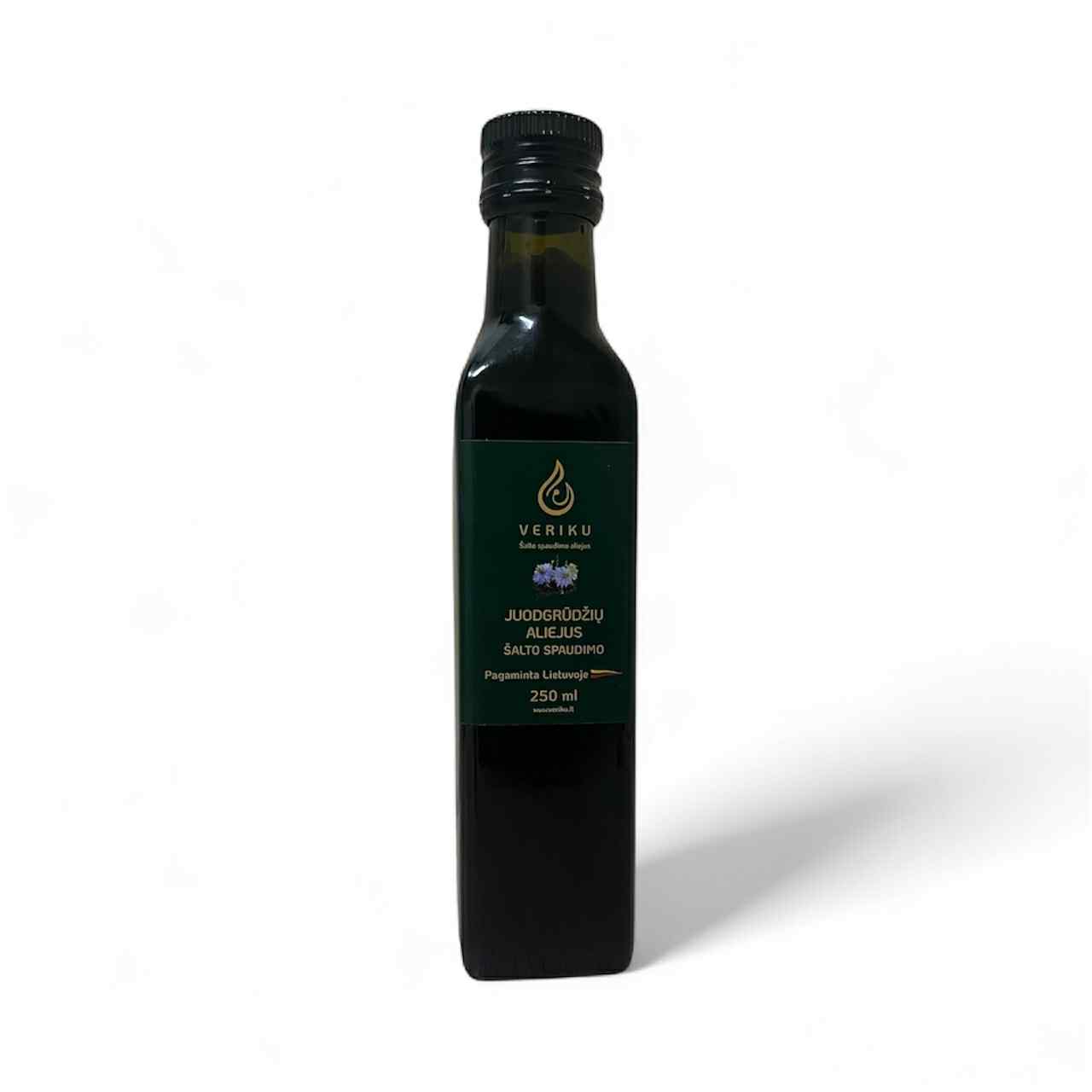 Juodgrūdžių sėklų nerafinuotas, šalto spaudimo aliejus 250ml