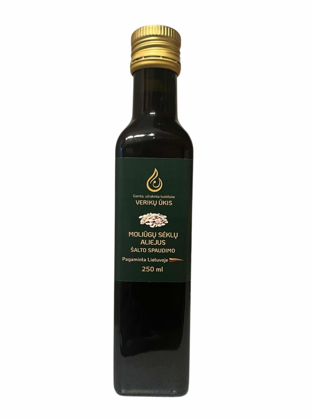 Moliūgų sėklų aliejus, šalto spaudimo 250ml